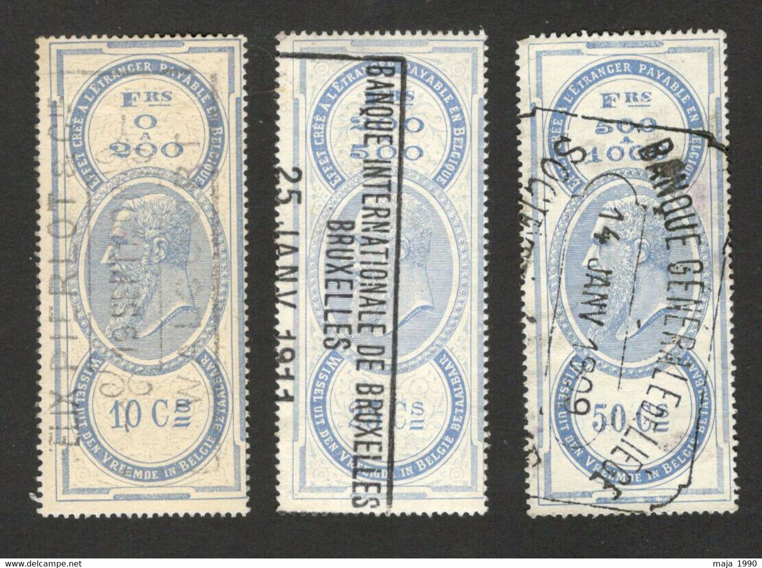 BELGIUM - 3 USED OLD REVENU STAMPS (6) - Stamps