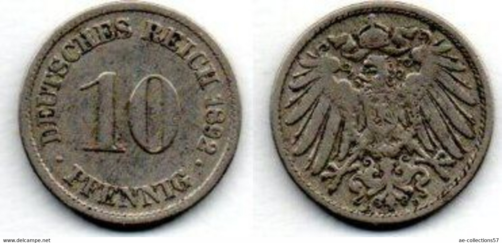 Allemagne - 10 Pfennig 1892 D TB - 10 Pfennig