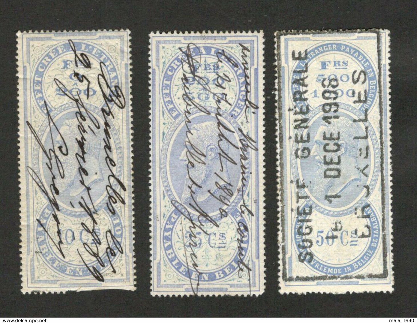 BELGIUM - 3 USED OLD REVENU STAMPS (7) - Stamps