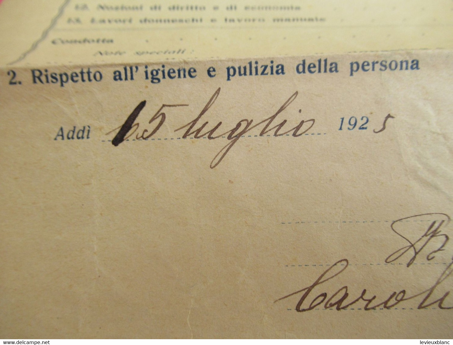 Certificato Di STUDIO/ Scuole Elementari Del Comune Di SANT'ELENA/Padova/Antonio TERSENI/1925           DIP271 - Diploma's En Schoolrapporten