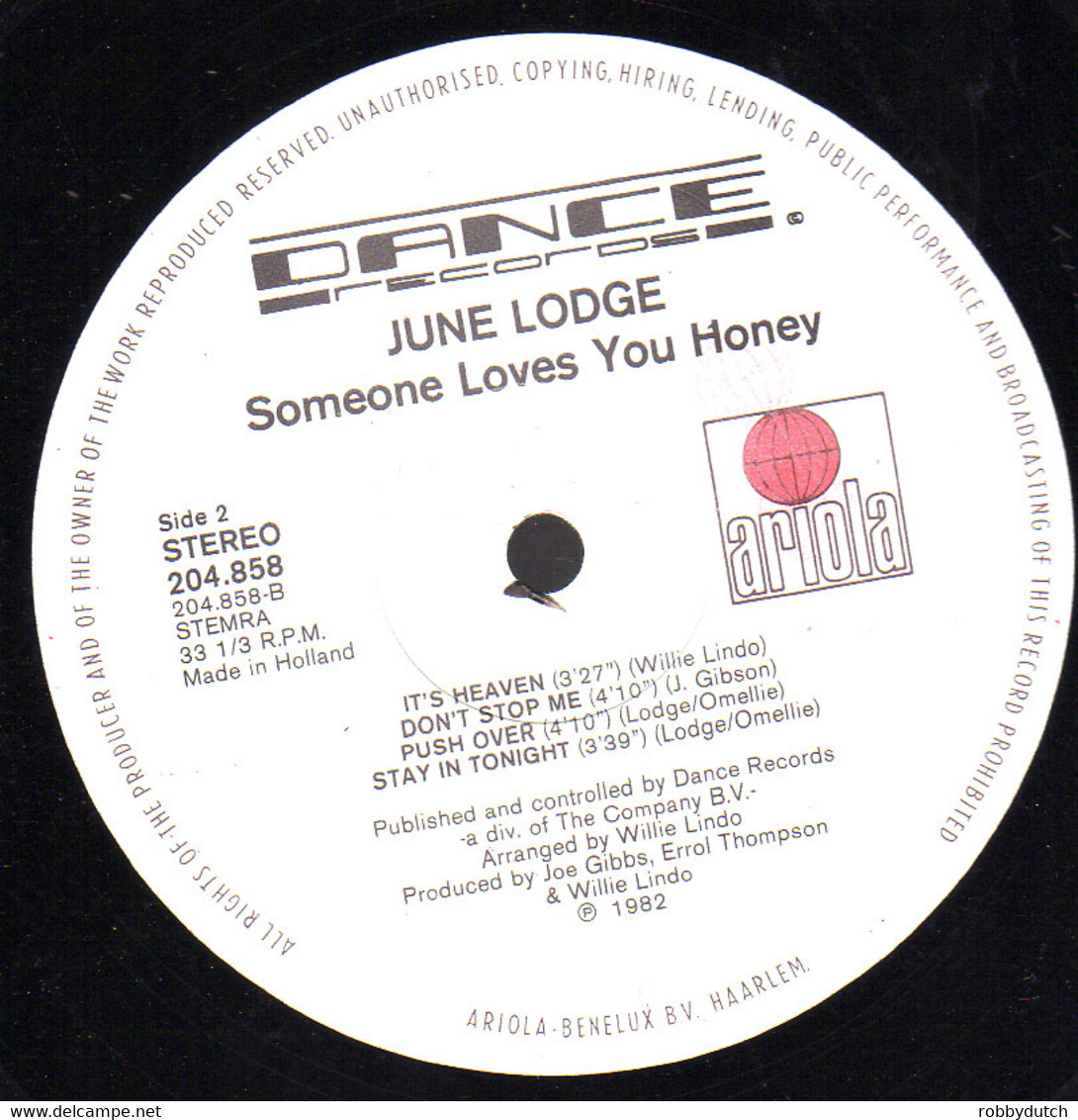 * LP * JUNE LODGE - SOMEONE LOVES YOU HONEY (Featuring Prince Mohammed)(Holland 1982) - Reggae