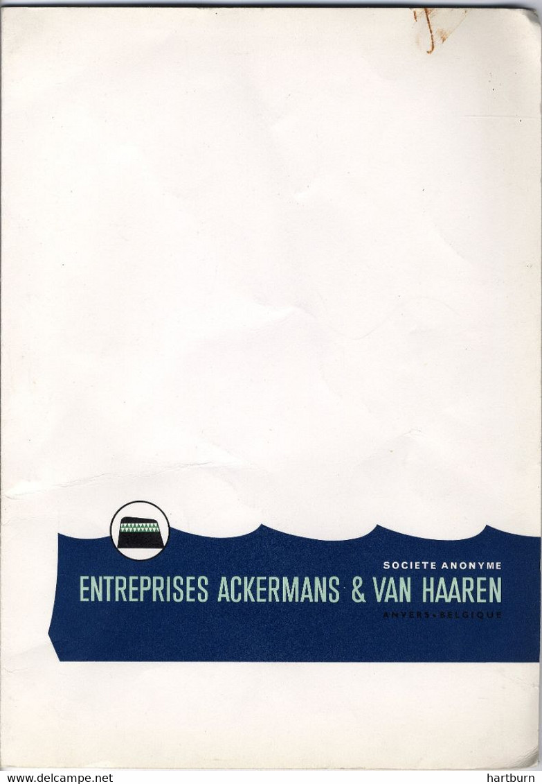 ♥️ Enterprises Ackermans & Van Haaren. Anvers - Antwerpen. Travaux De Dragage, Baggerwerken (BAK-5-KL) 1962 - 63 - Bateau