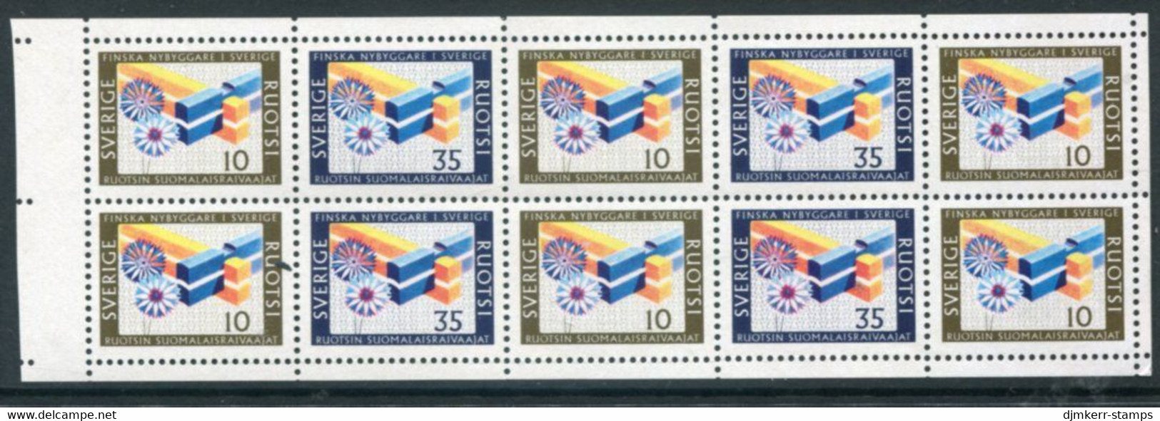 SWEDEN 1967 Finnish Settlers In Sweden Booklet Pane MNH / **.  Michel 584-85 - Unused Stamps