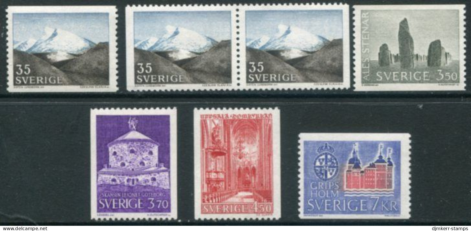 SWEDEN 1966-1967 Definitives MNH / **.  Michel 552x, 574-77 - Unused Stamps