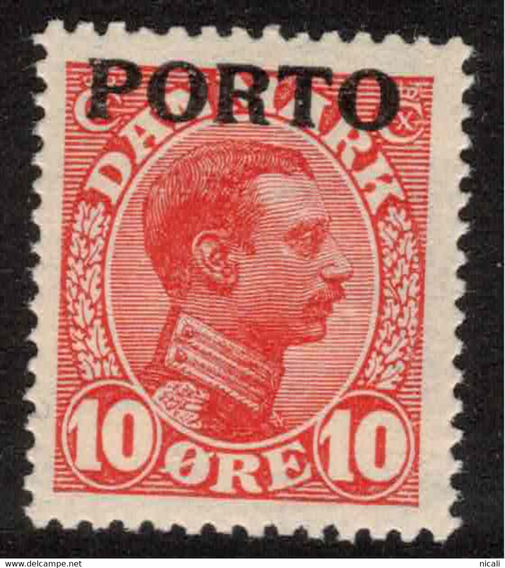 DENMARK 1921 10 Ore Red Postage Due SG D217 HM #AEM18 - Postage Due