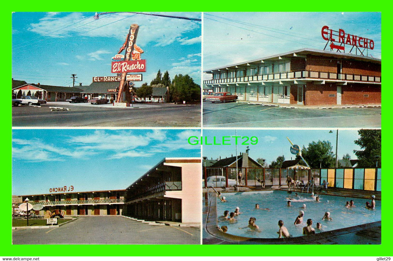 ROCK SPRINGS, WY - EL RANCHO MOTOR LODGE - 4 MULTIVUES - LUSTERCHROME - - Rock Springs