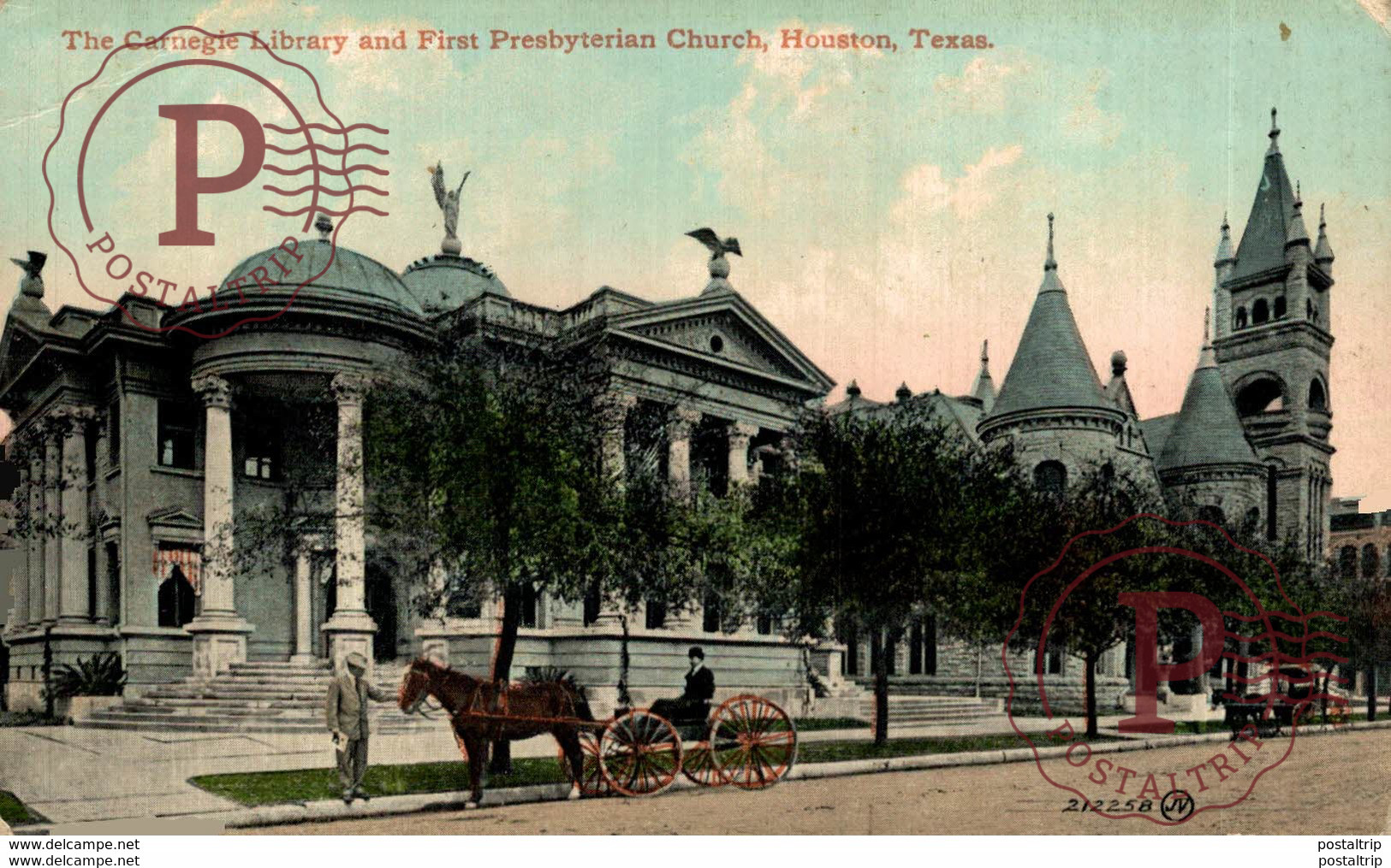 EEUU // USA. THE CARNEGIE LIBRARY AND FIRST PRESBYTERIAN CHURCH, HOUSTON, TEXAS - Houston