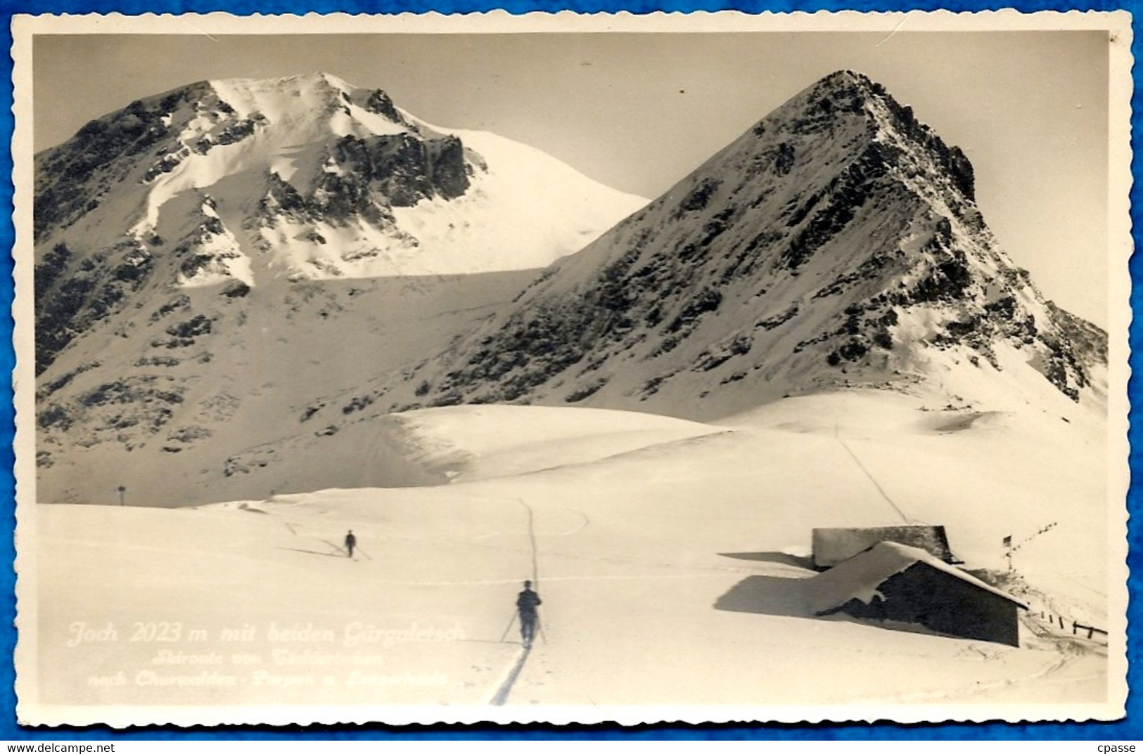 CPA CARTE-PHOTO W. Goetz SUISSE GR Grisons - JOCH 2023 M. Skiroute Von Tschiertschen - Tschiertschen