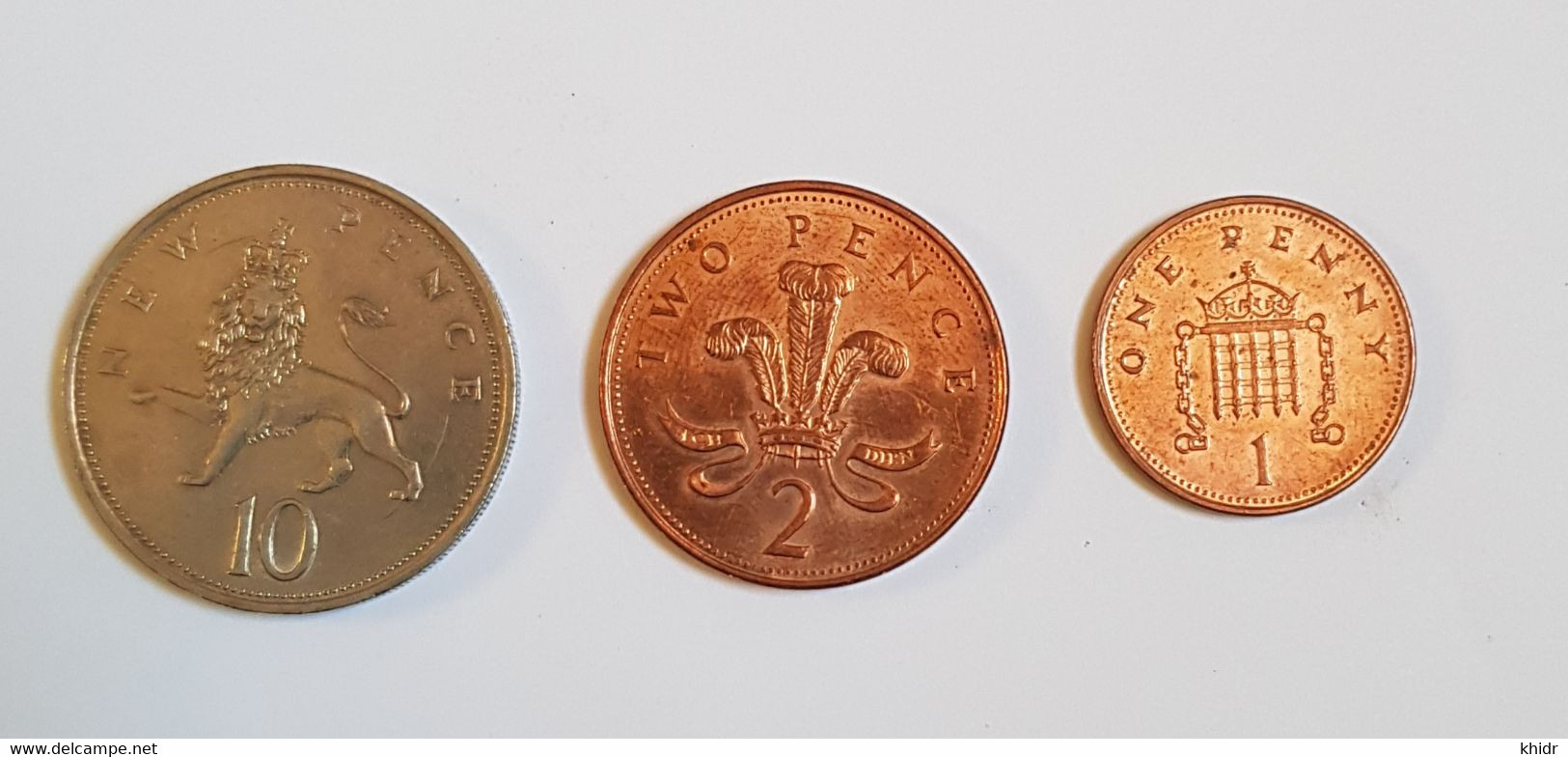 Lot De Pièces De Monnaies De, 10 New Pence, Two Pence  Et  One Penny - 10 Pence & 10 New Pence