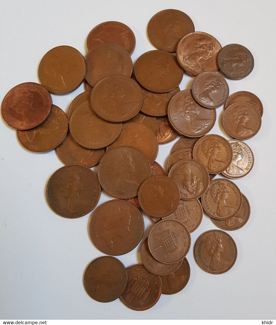 Lot de Pièces de Monnaies de, 10 New Pence, Two Pence  Et  One Penny