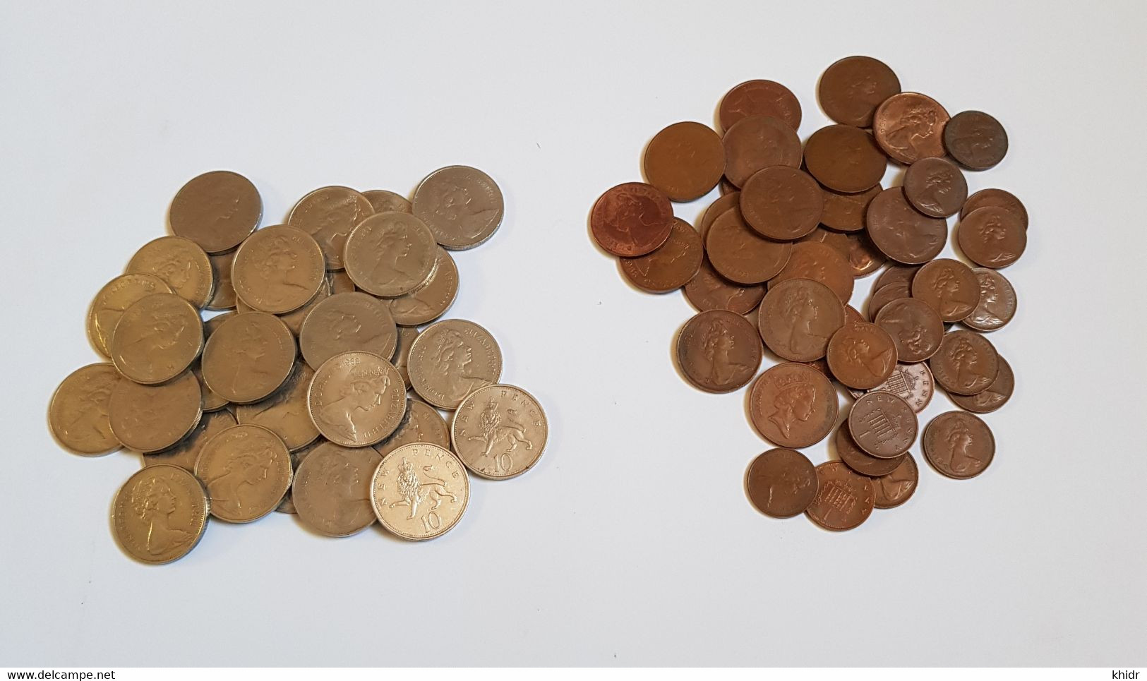 Lot de Pièces de Monnaies de, 10 New Pence, Two Pence  Et  One Penny