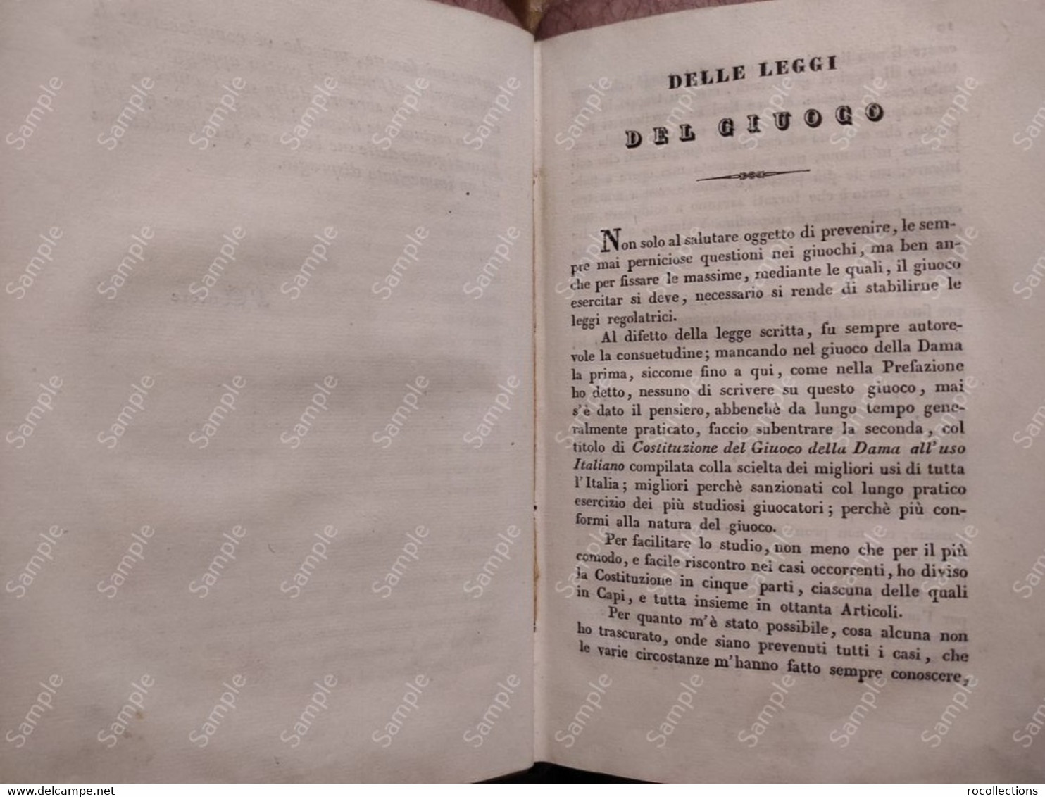 Italy Italia THE GAME OF THE LADY Il Giuoco Della Dama C. MANCINI Etrusco. Firenze 1830 - Other & Unclassified