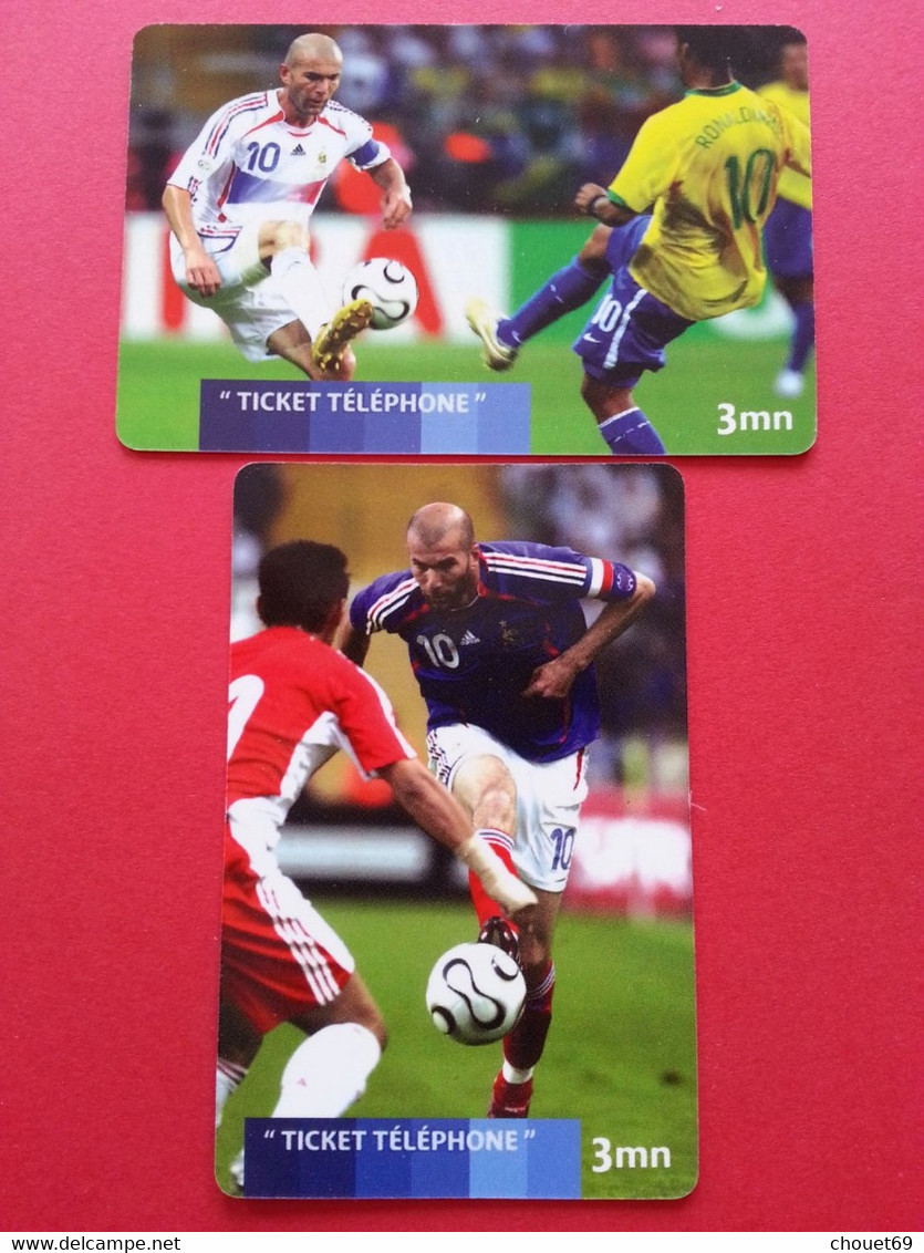 2 Tickets France Telecom Foot Zinedine Zidane FFF 2004 - 1000ex - Factice Spécimen Non Retenu ? (CB0621 Football - FT