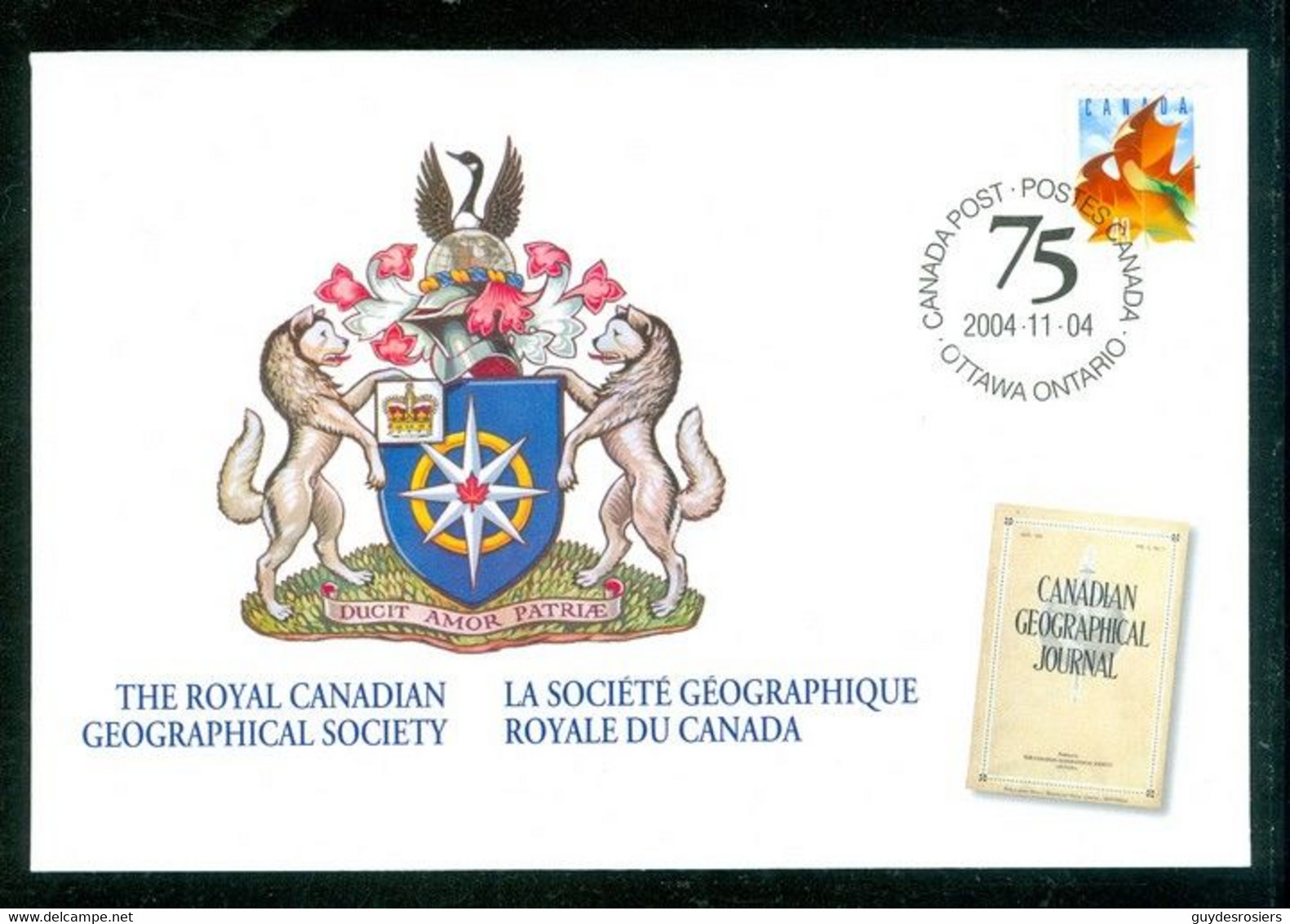 Société Géographique Royale CDN Geographic Society; Timbre Scott # 2008 Stamp; Enveloppe Souvenir (9988) - Lettres & Documents