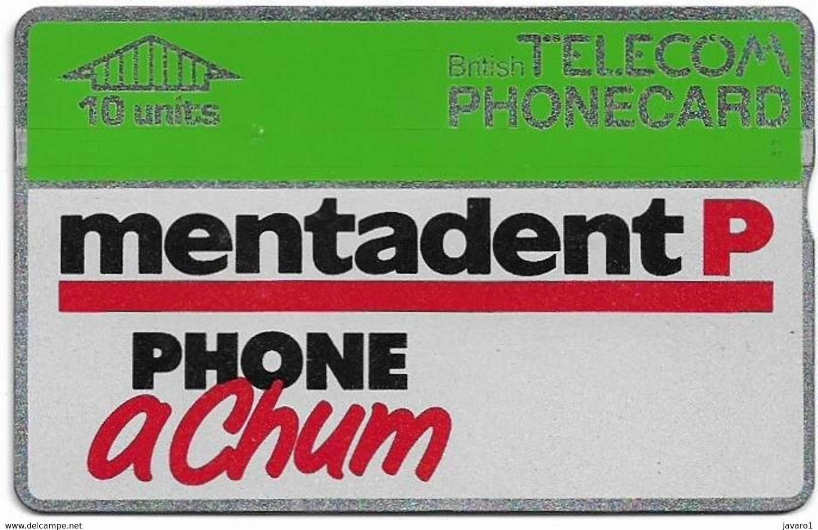 ENGLAND : BTA002A 10 U MENTADENT Notch. Norm Ctr ( Batch: 804B08236) USED - BT Allgemeine