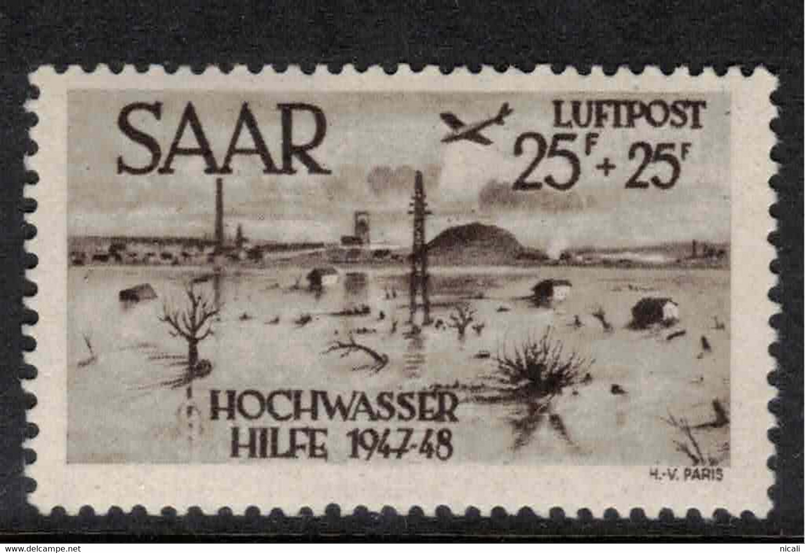 SAAR 1949 25f + 25f Flood Disaster SG 256 HM #ACY1 - Luchtpost