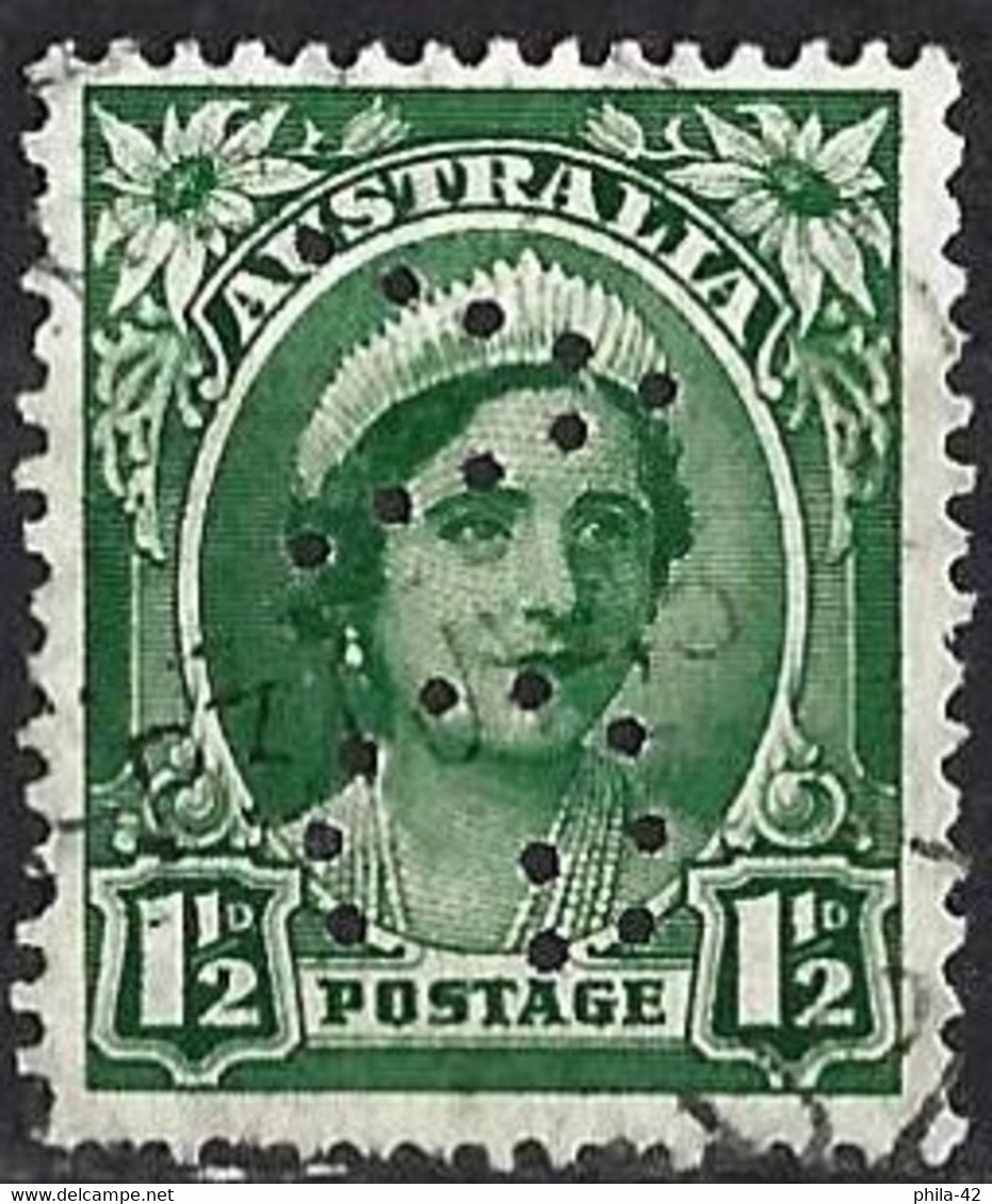 Australia 1942 - Mi 164 - YT 144 ( Queen Elisabeth ) Perfin VG - Perforiert/Gezähnt