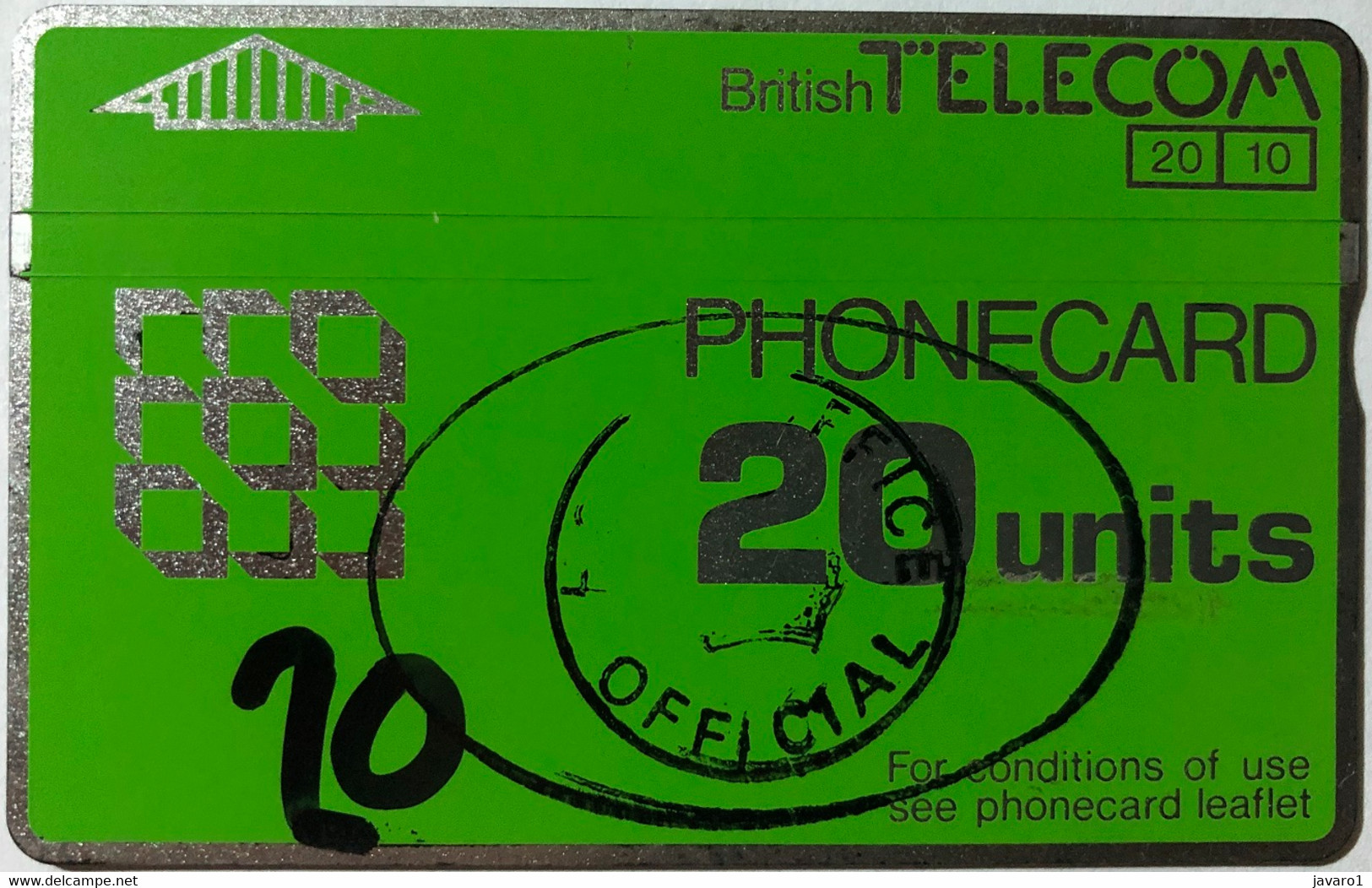 UK_CLOSEDU : CUP000 20u HOME OFFICE Stamp (D13) ( Batch: 812D16884) USED - [ 3] Prisiones