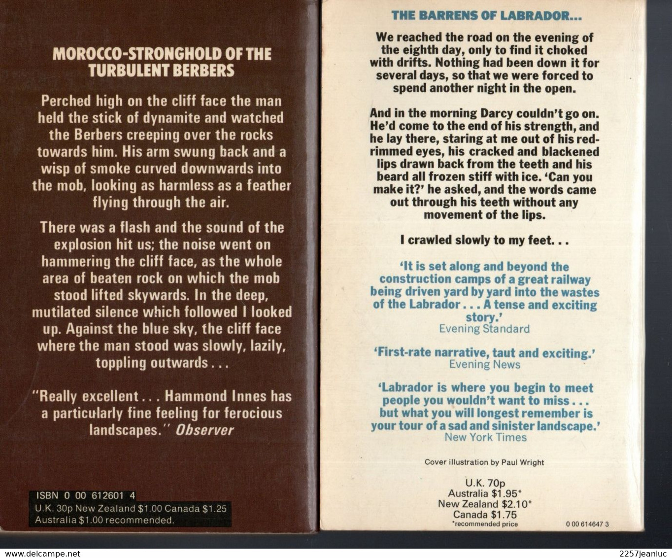 Hammond Innes The Land God Gave To Cain & The Stange Land  * Publisbed Fontana 1958 &1973 - Andere & Zonder Classificatie