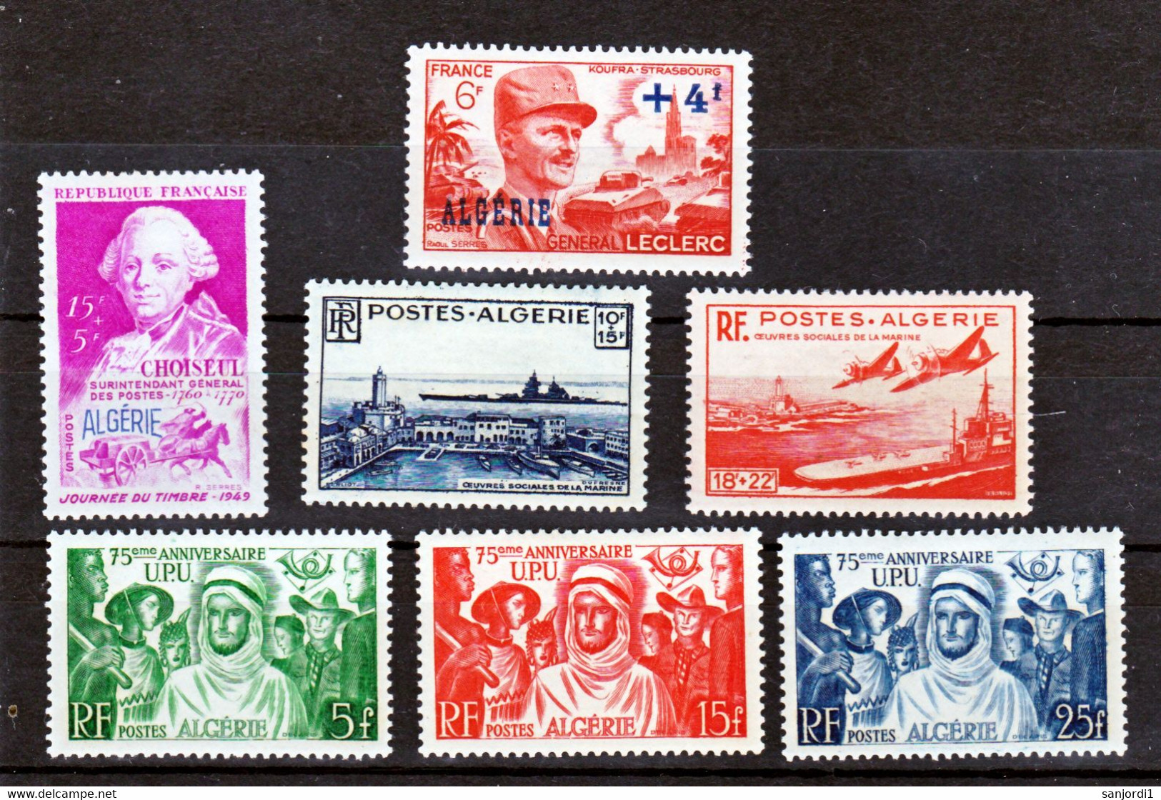 Algérie 272/278  1949 Neuf Avec Trace De Charnière* TB Mh Con Charnela Cote 39 - Annate Complete