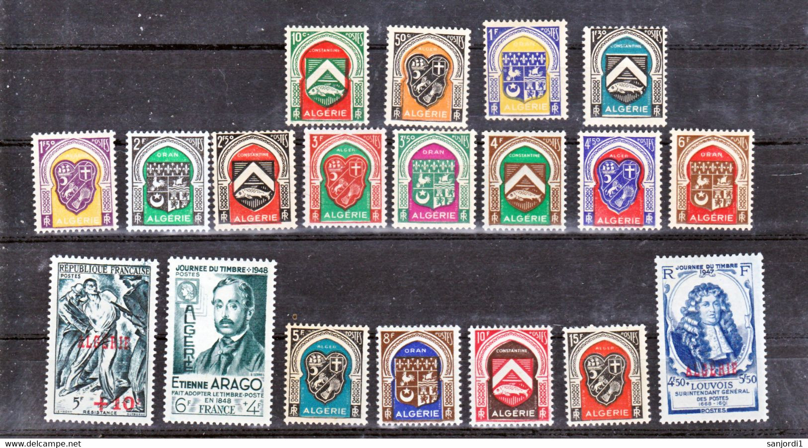 Algérie 253/271  1947 1948 Neuf Avec Trace De Charnière* TB Mh Con Charnela Cote 15.75 - Années Complètes