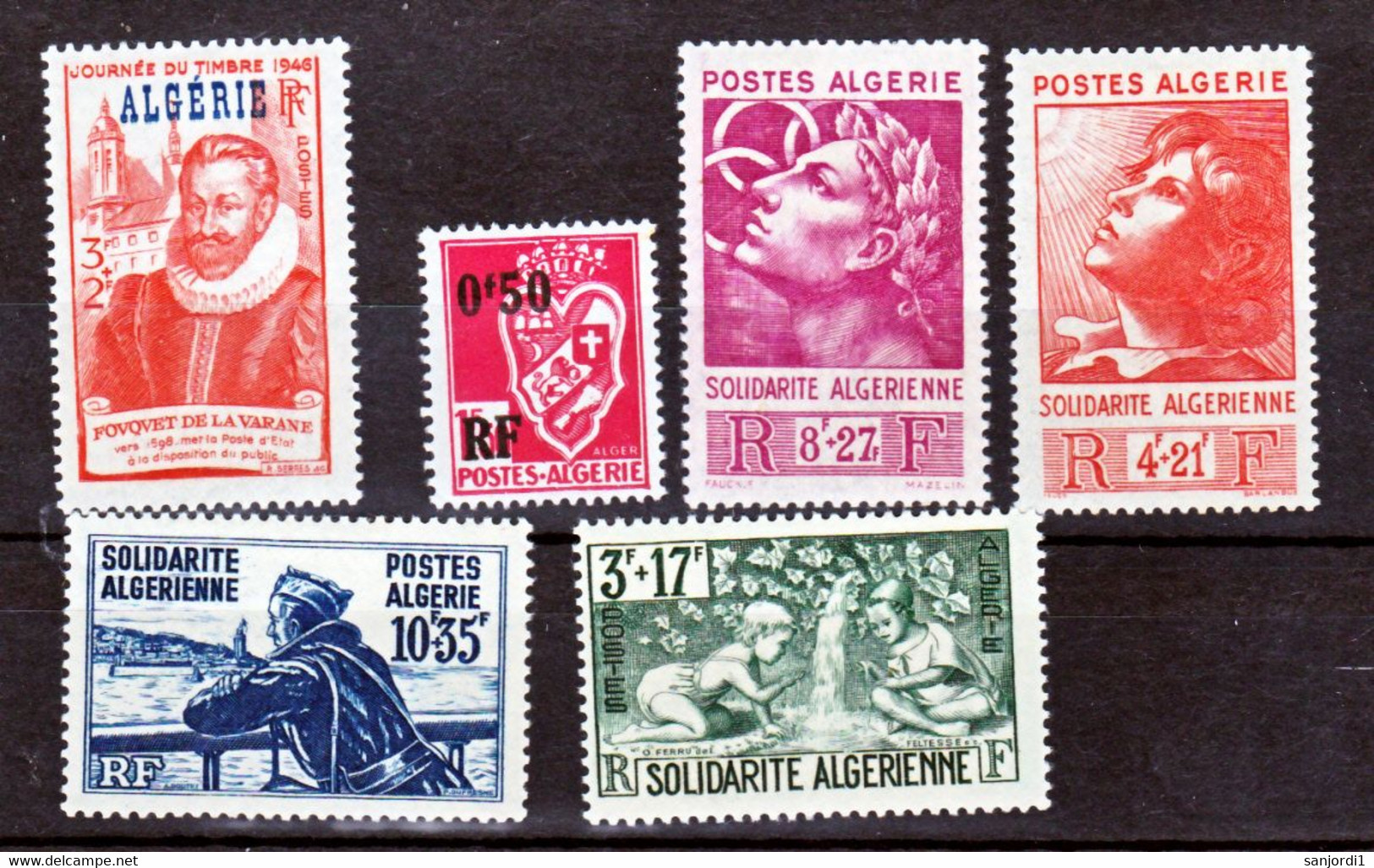 Algérie 247/252  1946 Neuf Avec Trace De Charnière* TB Mh Con Charnela Cote 17.5 - Komplette Jahrgänge