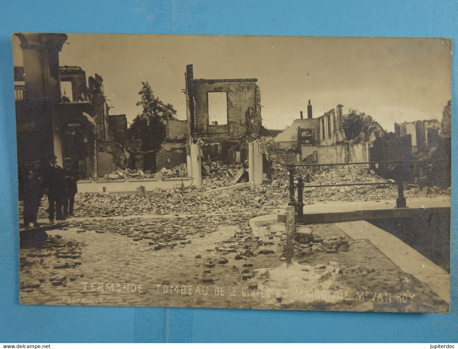 Carte Photo Termonde Tombeau De 2 Civils Et Maison De Mr. Van Roy - Dendermonde