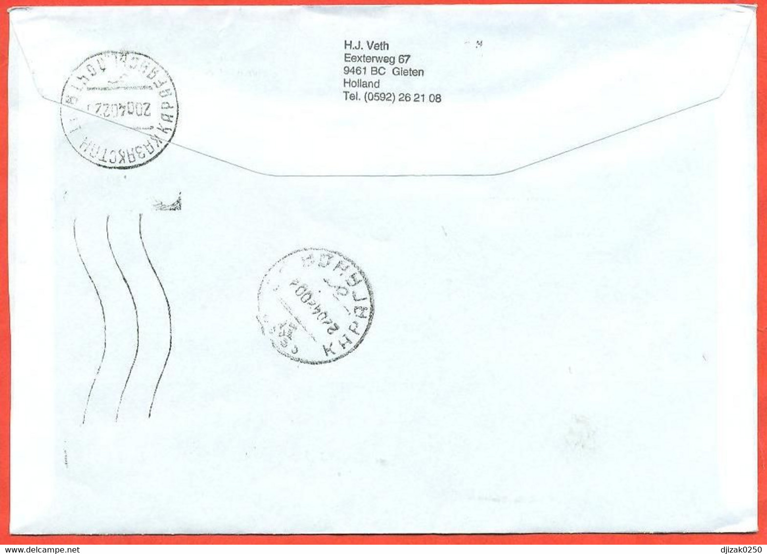 Netherlands 2002.  The Envelope  Passed Through The Mail.  Airmail. - Storia Postale