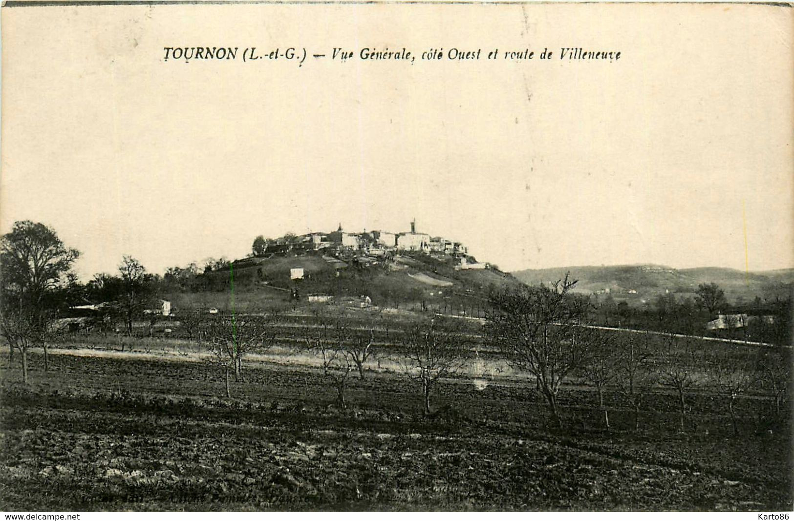 Tournon * Vue Générale Du Village , Côté Ouest Et Route De Villeneuve - Tournon D'Agenais