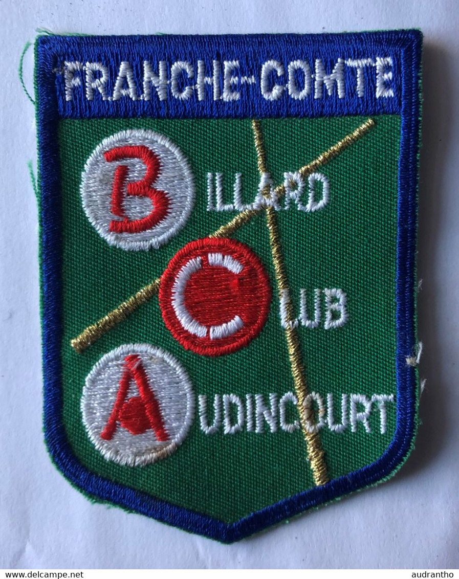 Rare écusson Brodé BILLARD Franche Comté Billard Club AUDINCOURT - Billard
