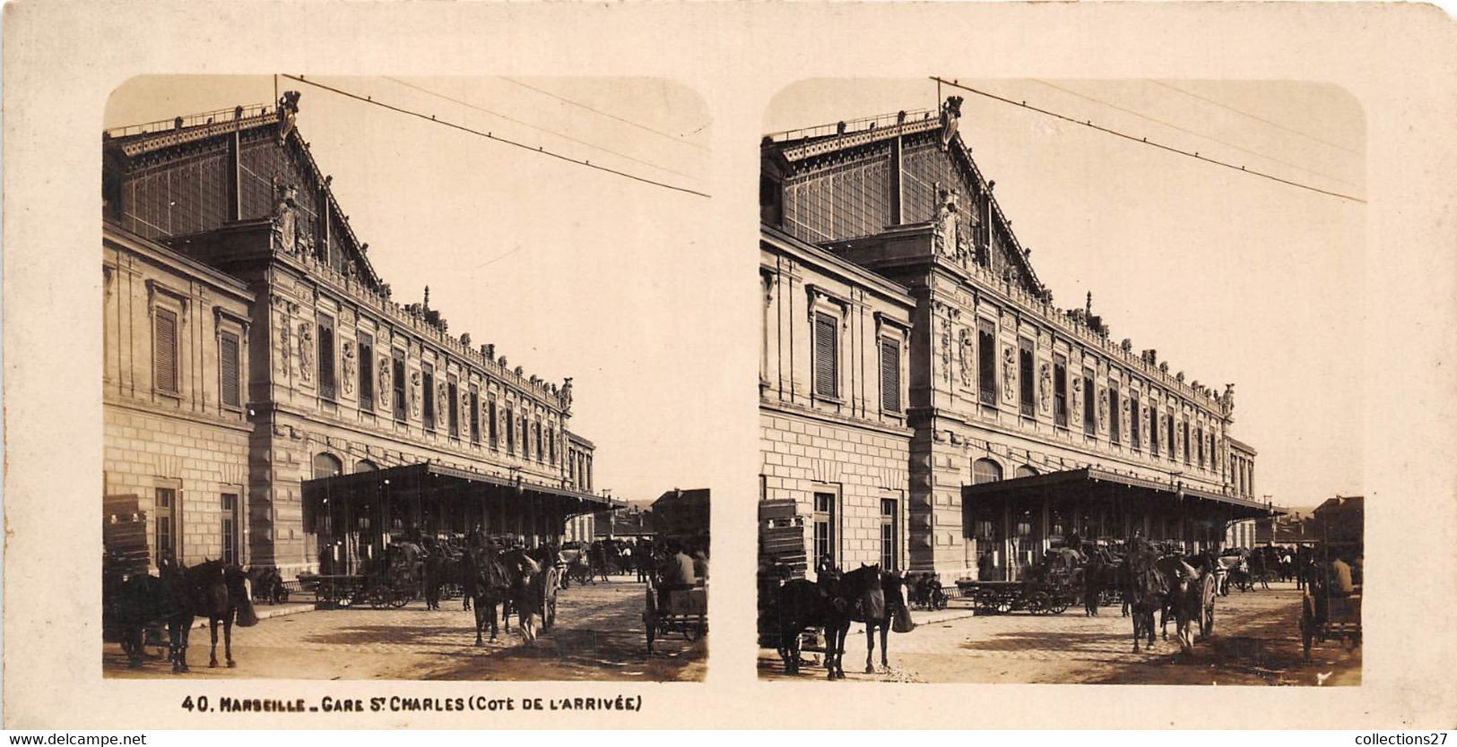 13-MARSEILLE- 6 PHOTOS - LA GARE , BASSIN DU CARENANGE, LA CATHEDRALE, LE PHARO-LE PORT, PANORAMA DE LA VILLE - Stereo-Photographie