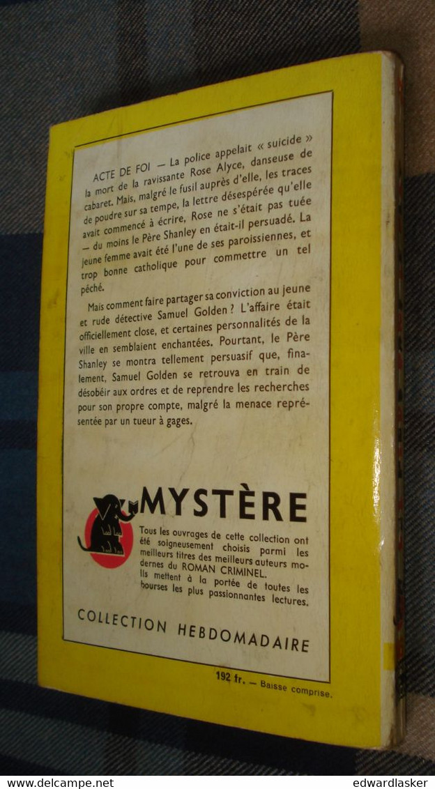 Un MYSTERE N°185 : Les PIEDS Dans Le PLAT /Jack Webb - Octobre 1954 - BE [2] - Presses De La Cité