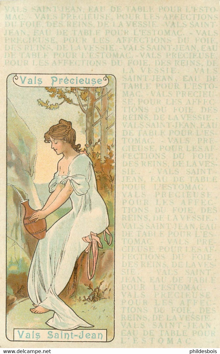 PUBLICITE  VALS PRECIEUSE / VALS SAINT JEAN Art Nouveau - Publicité