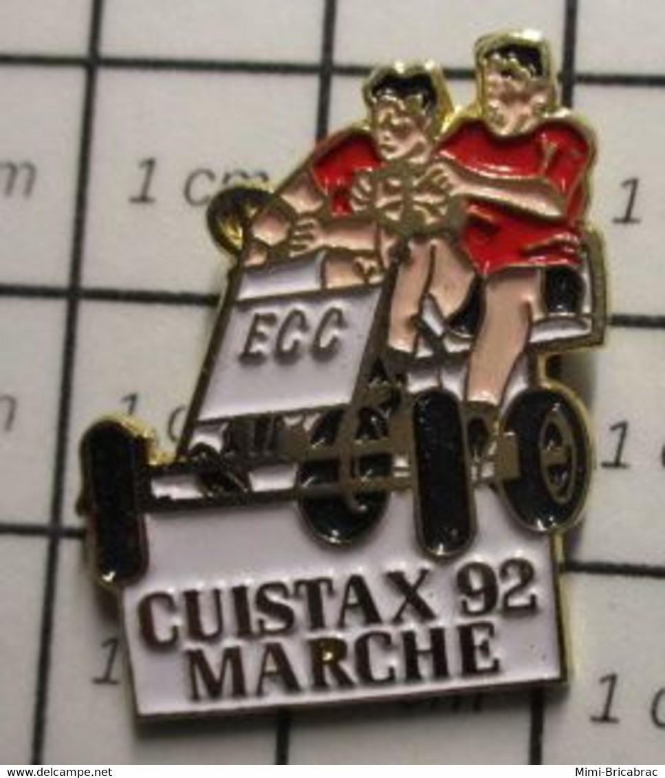 3619 Pin's Pins / Beau Et Rare / THEME : SPORTS / VOITURES A PEDALES ? ECC CUSTAX 92 MARCHE - Automobile - F1
