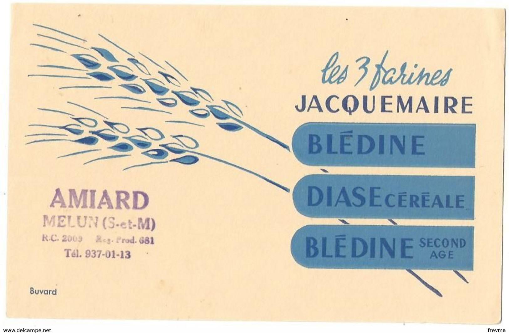 Buvard Blédine Les 3 Farines Jacquemaire - Produits Laitiers