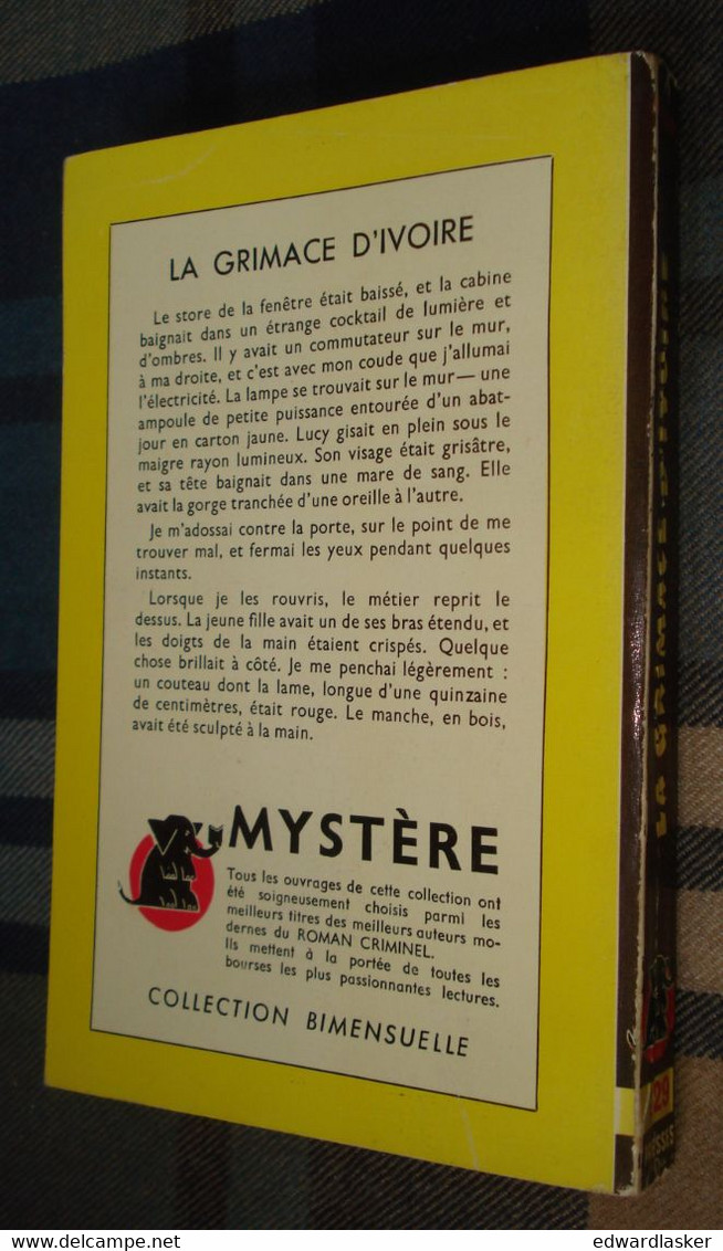 Un MYSTERE N°129 : La GRIMACE D'Ivoire /John Ross MacDonald - Juin 1953 - Presses De La Cité