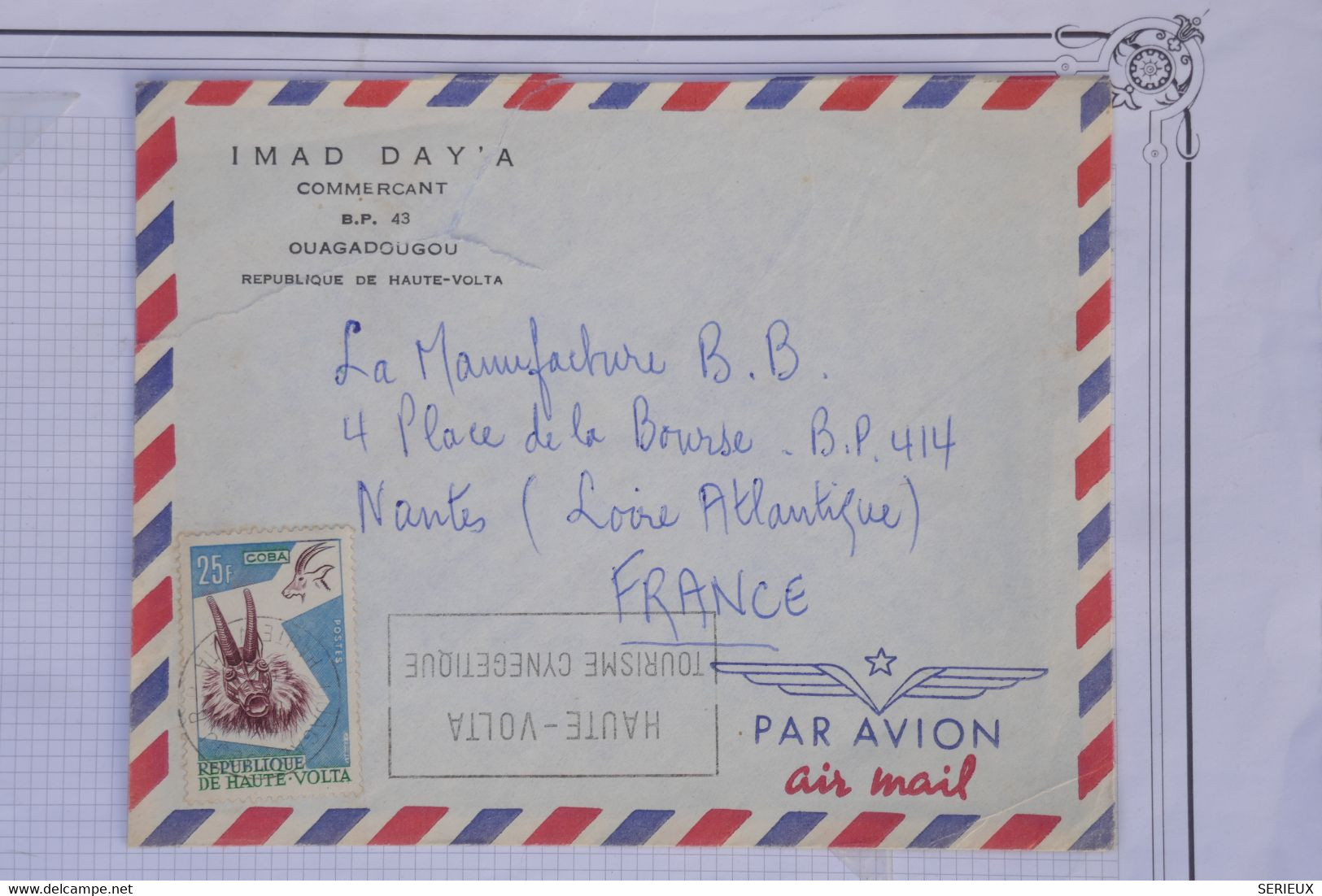 AX15  HAUTE VOLTA  BELLE LETTRE  1950  OUAGADOUGOU POUR  NANTES  FRANCE  + AFFRANCH. PLAISANT - Cartas & Documentos