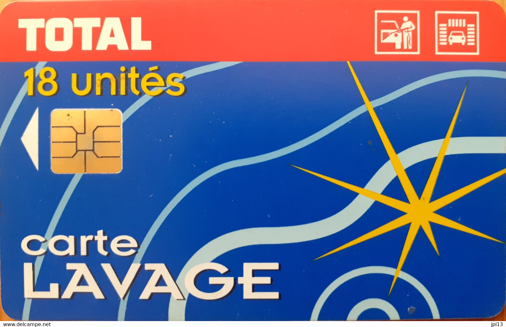 Carte Lavage - France - Total - 18 Unités, Grand N° De Série - Car Wash Cards