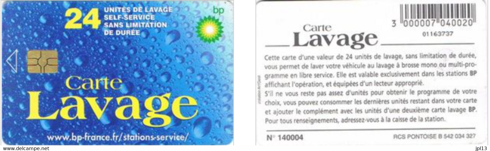 Carte Lavage - France -BP - Carte Lavage 24 - Buée Nouveau Logo - Gem5 Red, N° 00159563 - Car Wash Cards