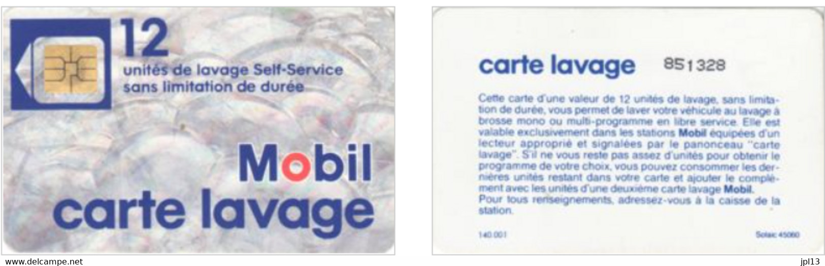 Carte Lavage - France - Mobil - 12 Unités De Lavage - Photo 2 - Car Wash Cards
