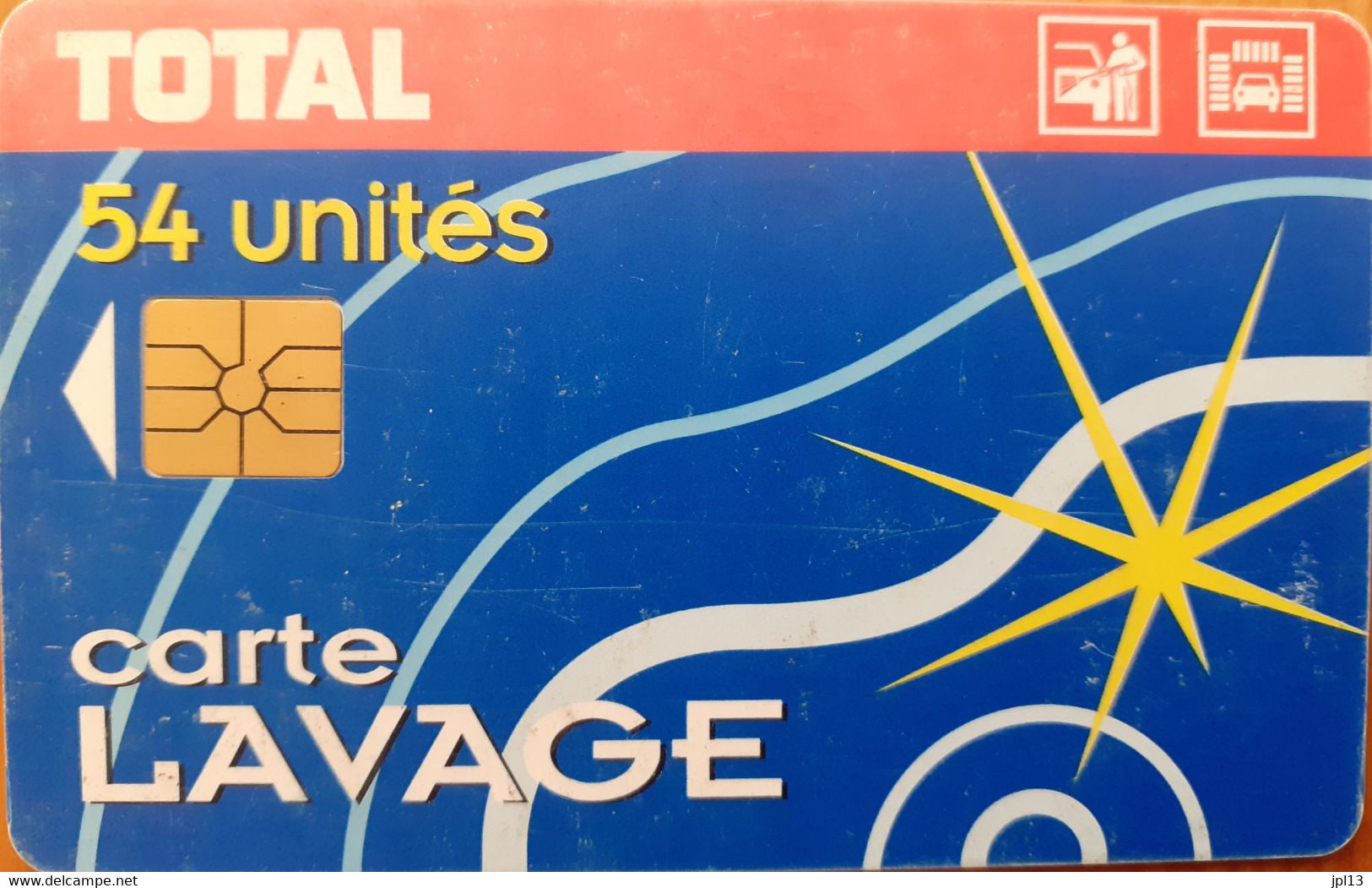 Carte Lavage - France - Total - Carte Lavage Total 54 Unites, Puce Gem1A Noire - Colada De Coche