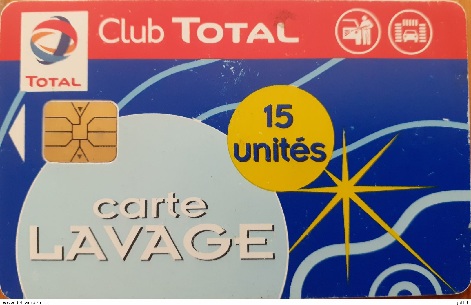 Carte Lavage - France - Total - Carte Lavage Total Club 15 Unites, Puce AX01 - Colada De Coche