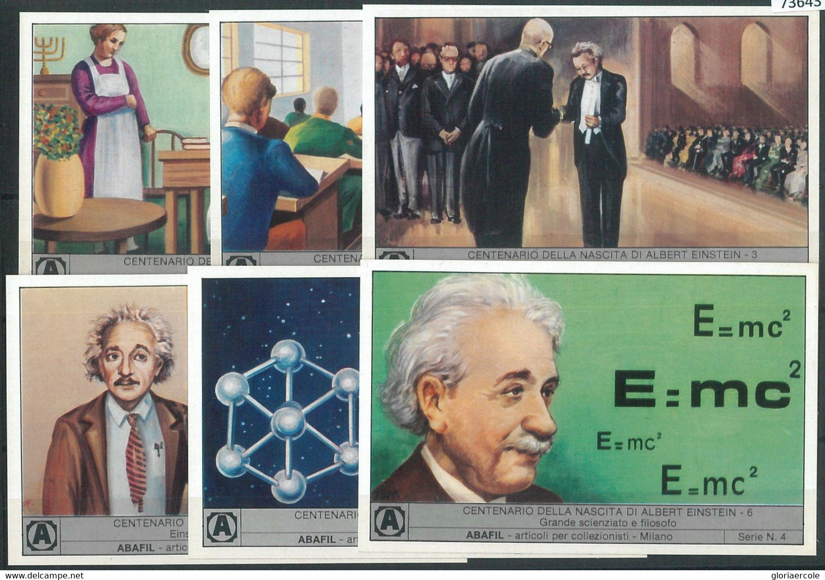 73643 - ITALY    -  Set Of 6 PRIVATE PRINT CARDS : EINSTEIN - Albert Einstein