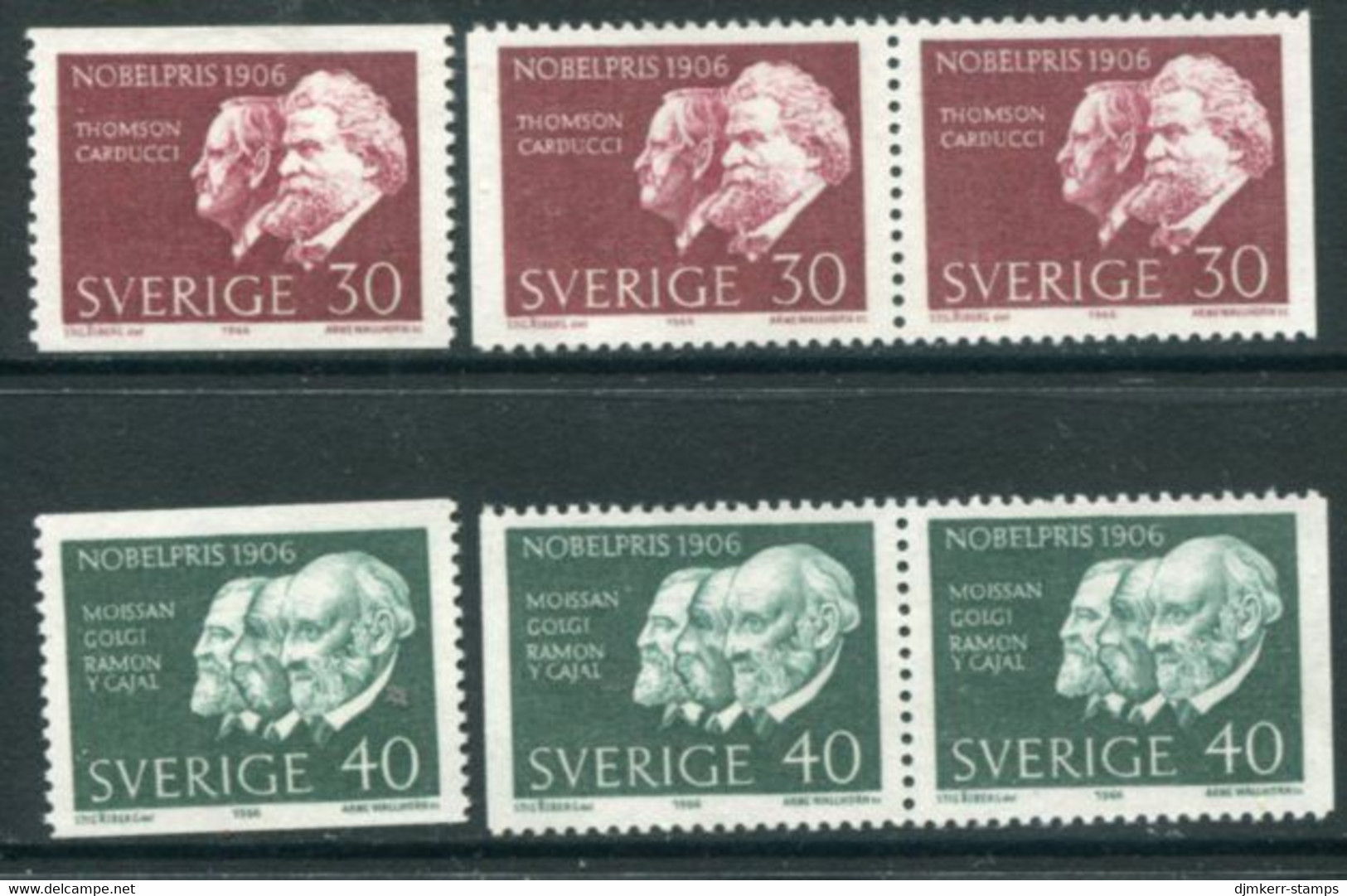 SWEDEN 1966 Nobel Laureates Of 1906 MNH / **.  Michel 566-67 - Ungebraucht