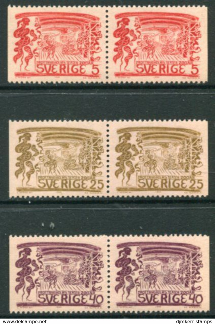 SWEDEN 1966 Drottingholm Theatre Bicentenary MNH / **.  Michel 555-57 - Unused Stamps