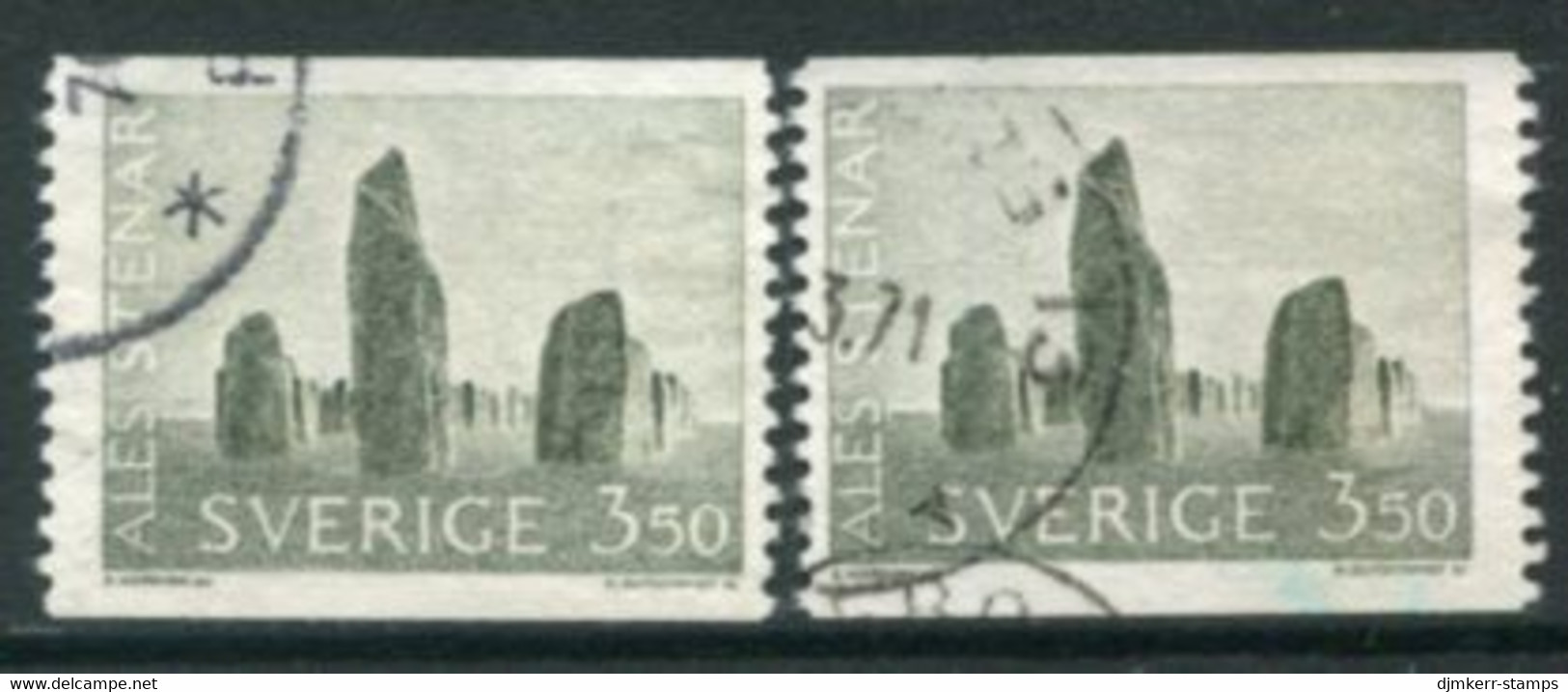 SWEDEN 1966 Definitive: Ship Burial On Both Papers Used.  Michel 552x+y - Used Stamps