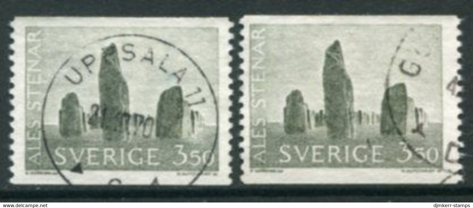 SWEDEN 1966 Definitive: Ship Burial On Both Papers Used.  Michel 552x+y - Gebruikt