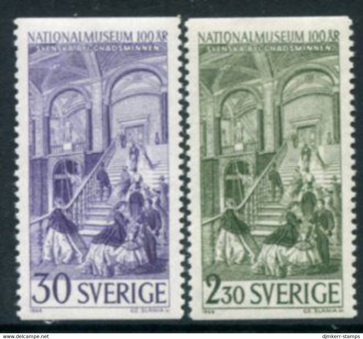 SWEDEN 1966 Centenary Of National Museum MNH / **.  Michel 549-50 - Unused Stamps
