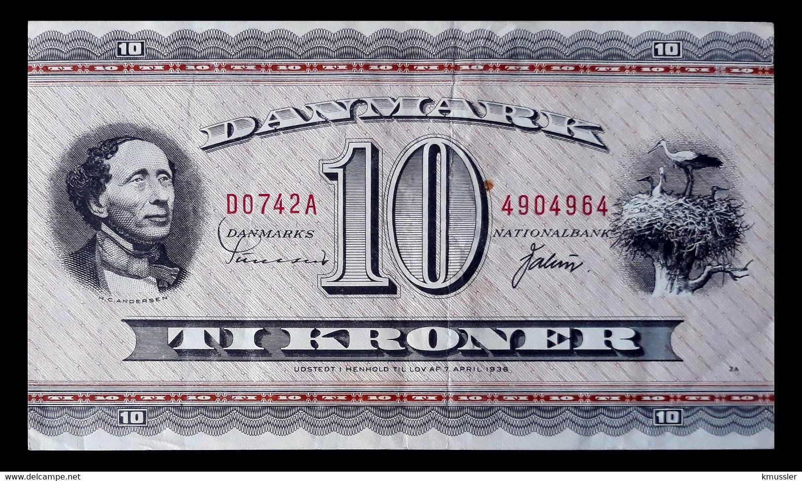 # # # Banknote Dänemark (Denmark) 10 Kroner 1936 # # # - Danemark