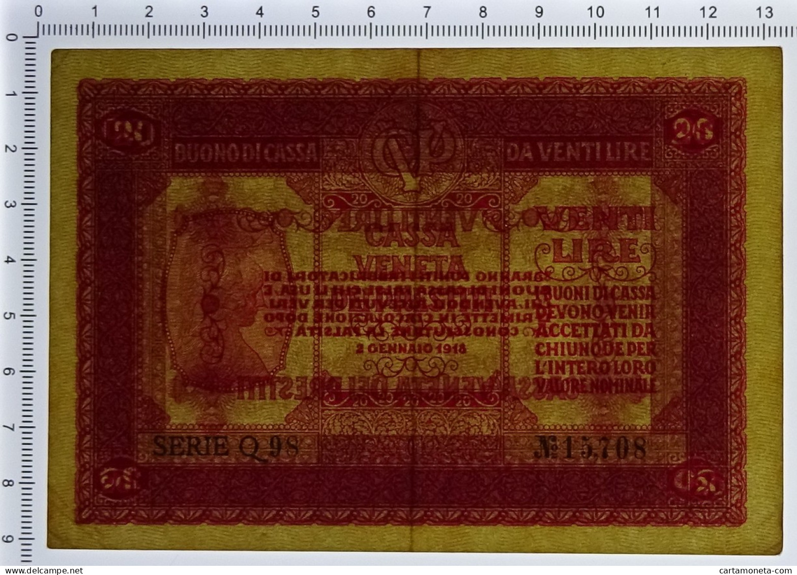 20 LIRE CASSA VENETA DEI PRESTITI OCCUPAZIONE AUSTRIACA 02/01/1918 BB/SPL - Oostenrijkse Bezetting Van Venetië